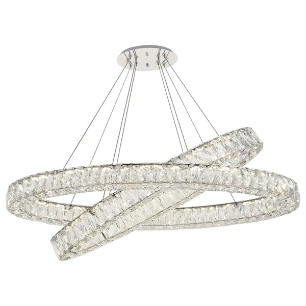 Monroe Integrated Led Light Chrome Chandelier Clear Royal Cut Crystal